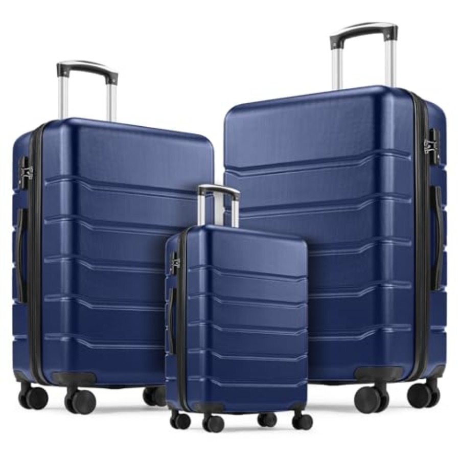 Expandable Hard Shell Luggage Set - 3-częściowy zestaw walizek podróżnych: Lekkie walizki