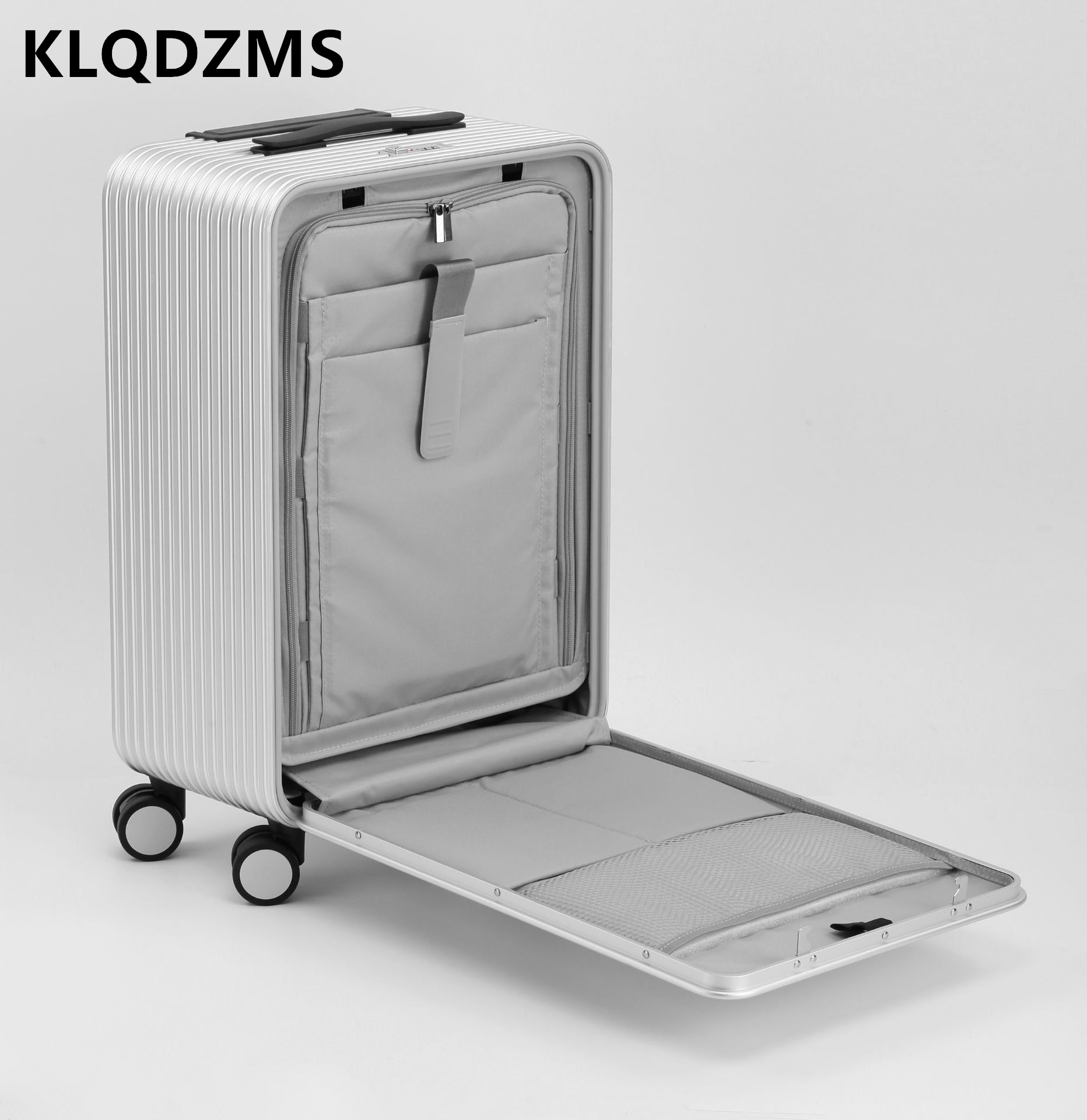 Front Opening Laptop Luggage 24 Inch - KLQDZMS Bagaż Całkowicie aluminiowy skrzynka pokładowa