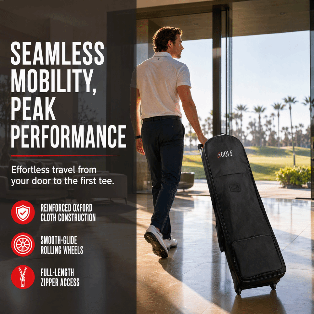 Czarna torba golfowa do podróż – Foldable Rolling Luggage Bag recenzja i cena